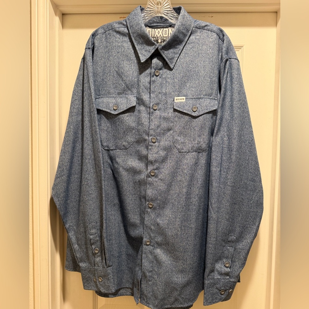 DIXXON "Sanchos Tacos Yardbird" Blue Flannel Shirt Men's XL